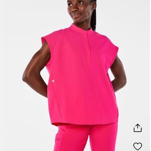 FIGS NWT XXL shocking pink Rafaela three pocket scrub top